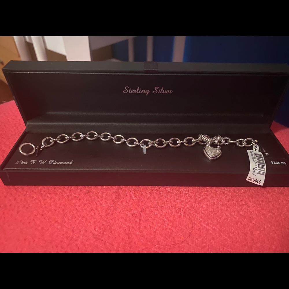 Sterling Silver Heart Charm Bracelet